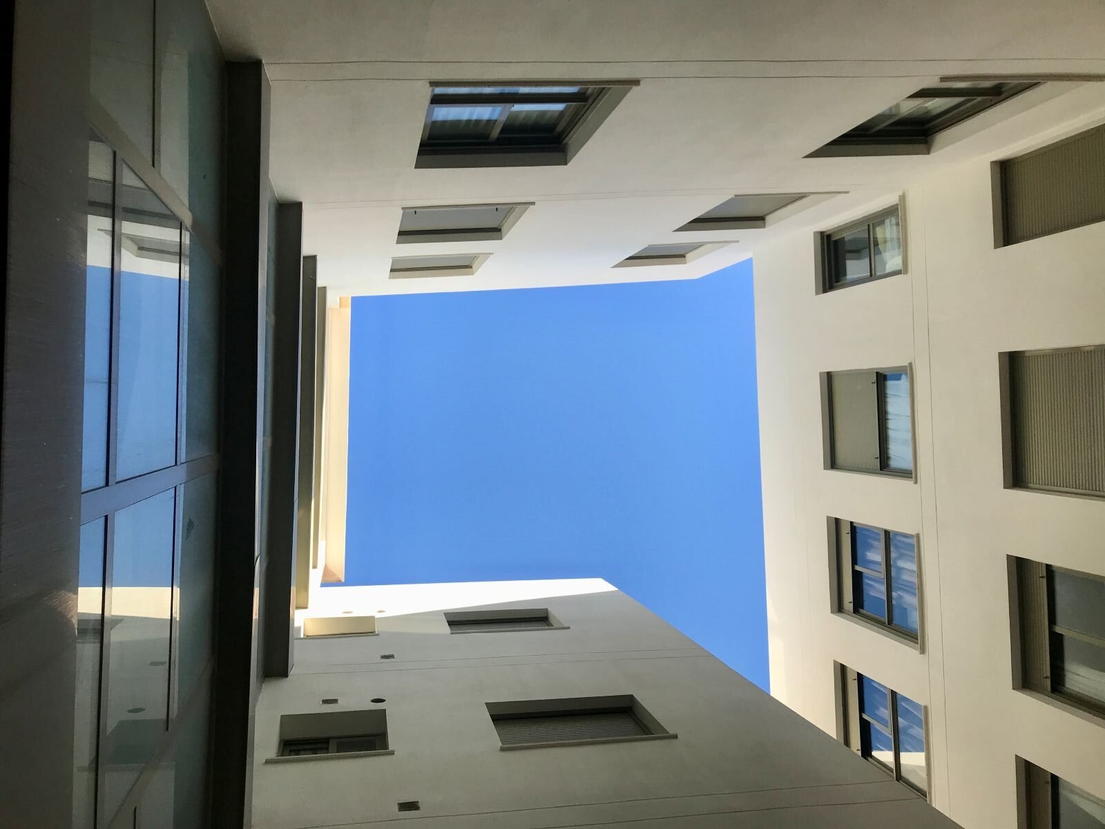 Inner patio of an apartment block in a residential area of Malaga