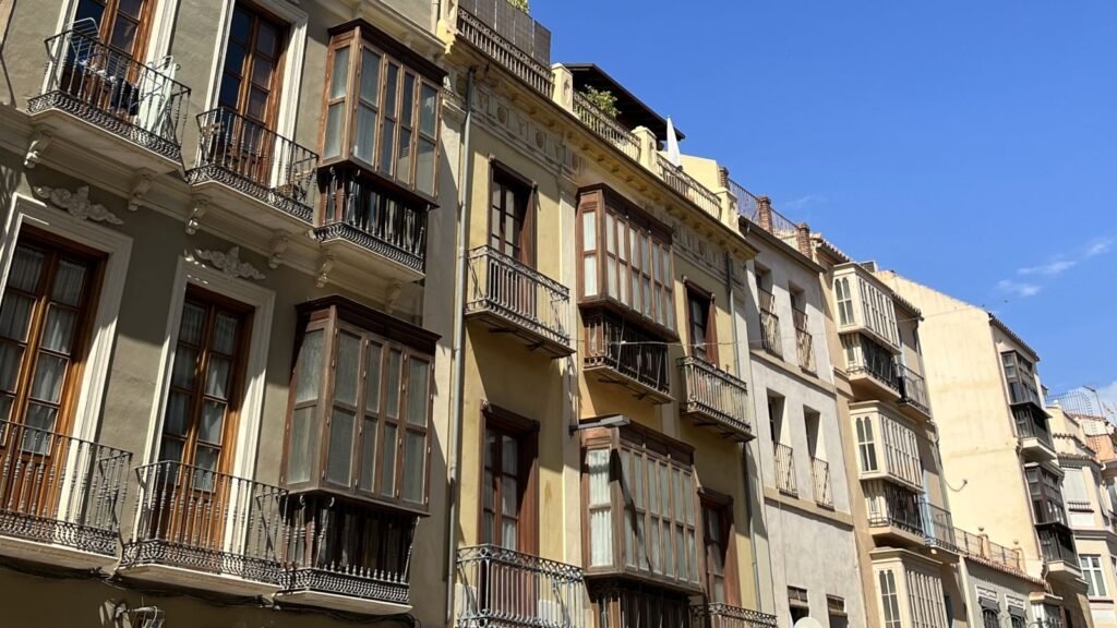 Historic buildings on a central Malaga street malaga-rental-apartments-city-centre