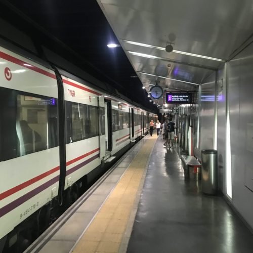 Malaga Cercanías train at Málaga Centro Alameda station in the city centre